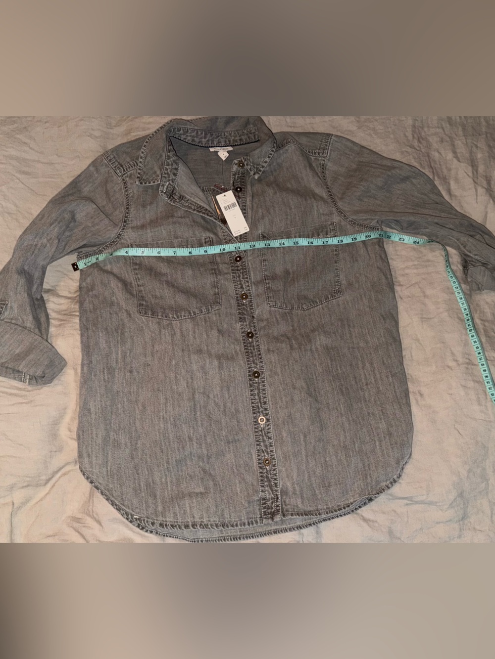 Pilcro Grey Chambray Button-Front Shirt